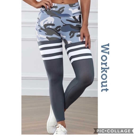 Workout... Camouflage & Gray Leggings - Picture 1 of 4